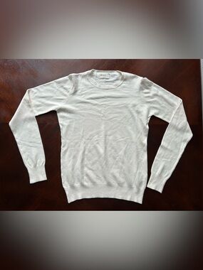 VICOLO Women's Cream Long Sleeve Crewneck Sweater SIZE M viscosa 50%